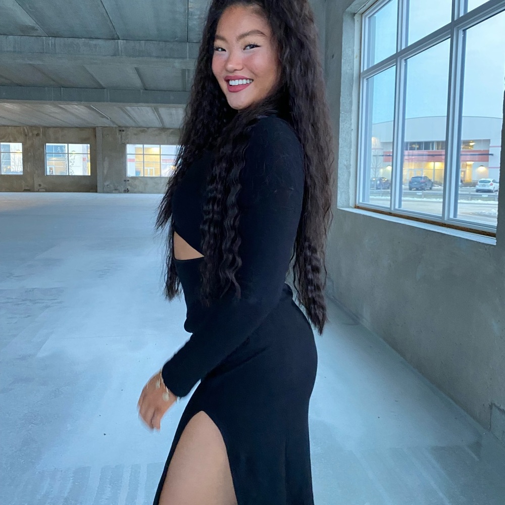 Black dress with cutouts